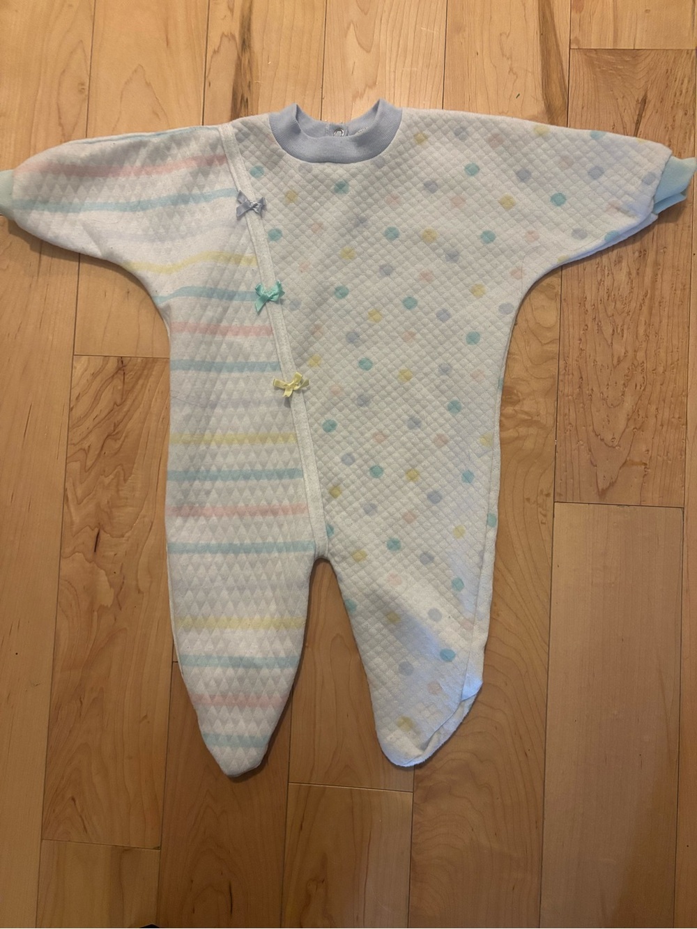 Vintage Hang in There Tom Togs Baby Quilted Footed Sleeper Medium 13-17 lbs